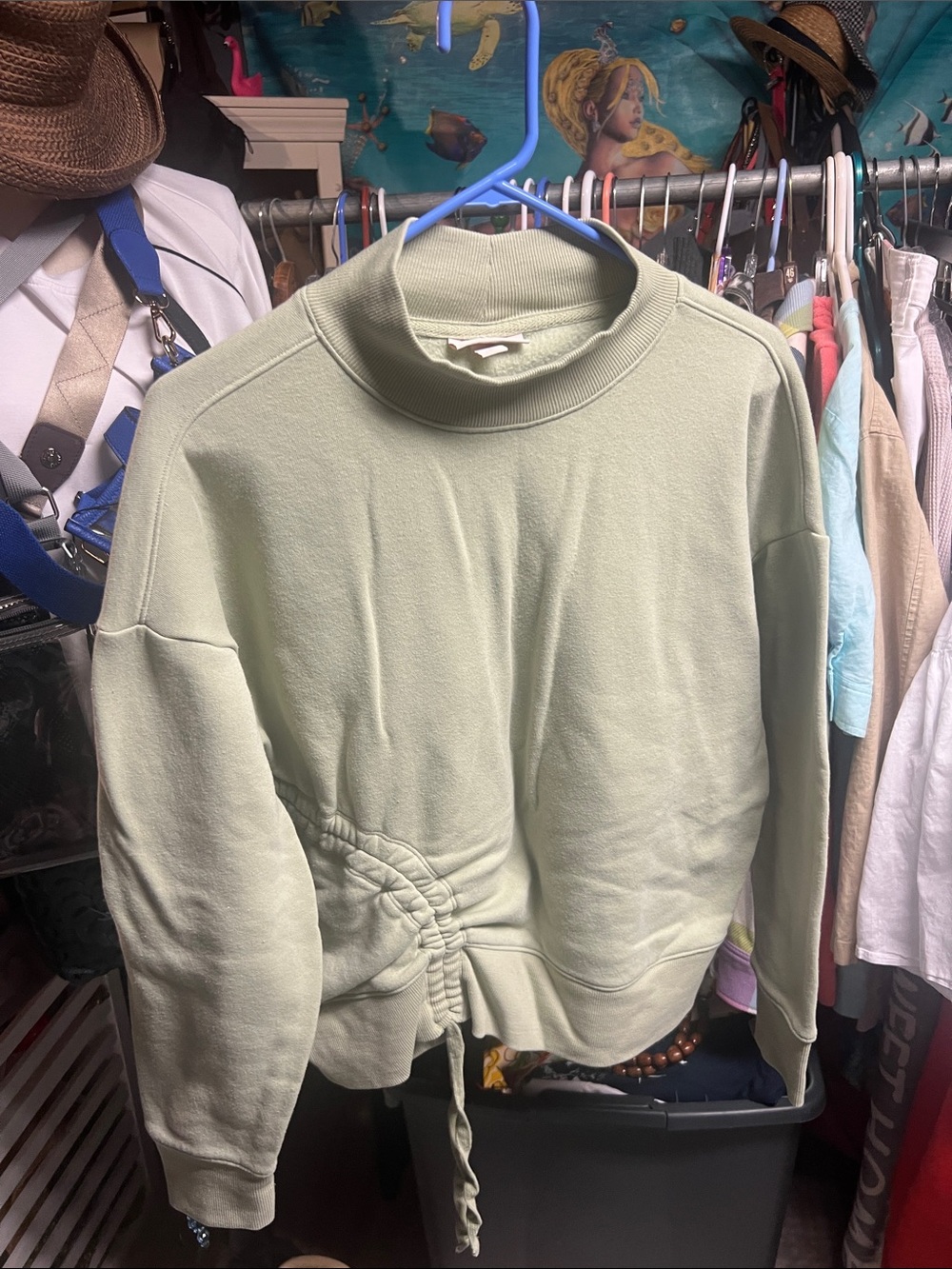 Knox Rose Light Sage Mock Neck Sweatshirt